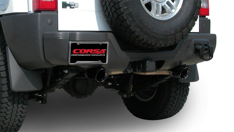Corsa 06-08 Hummer H3 3in Cat-Back Dual Rear w Single 4in Black Pro-Series Tips 14212BLK