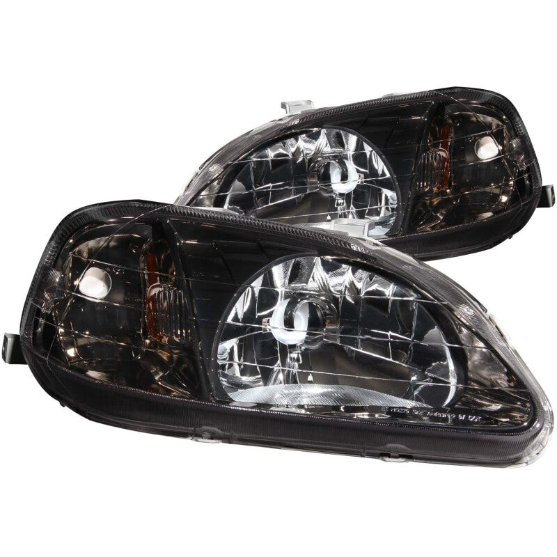 Anzo 1999-2000 Honda Civic Crystal Headlights Gun-Metal Gray