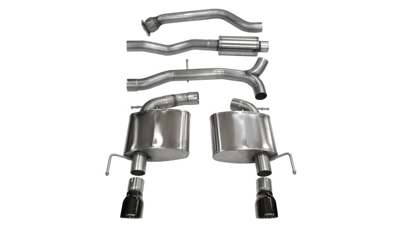 Corsa Performance 13-14 Cadillac ATS Sedan 2.0L A/T Black Sport Dual Rear Cat-Back