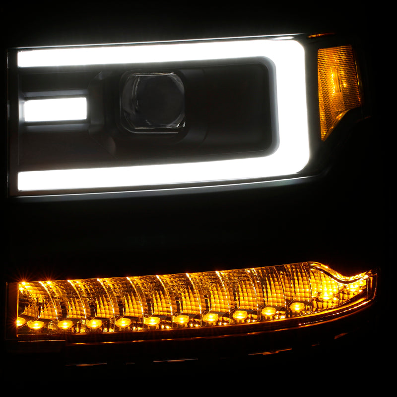 Anzo Chevy Silverado 1500 16-18 Projector Plank Style Headlights Black