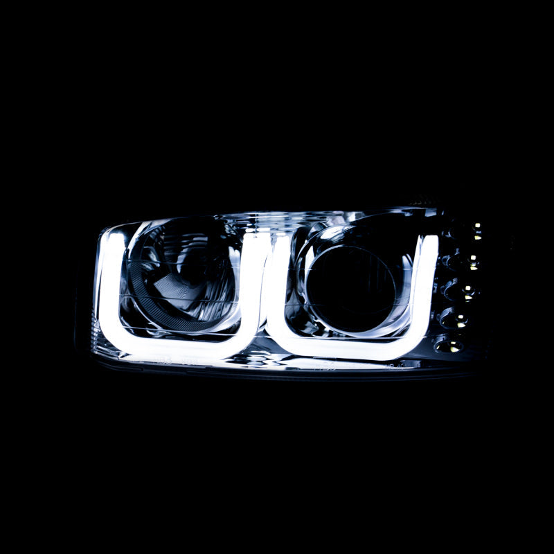Anzo 1999-2006 Gmc Sierra 1500 Projector Headlights w/ U-Bar Black