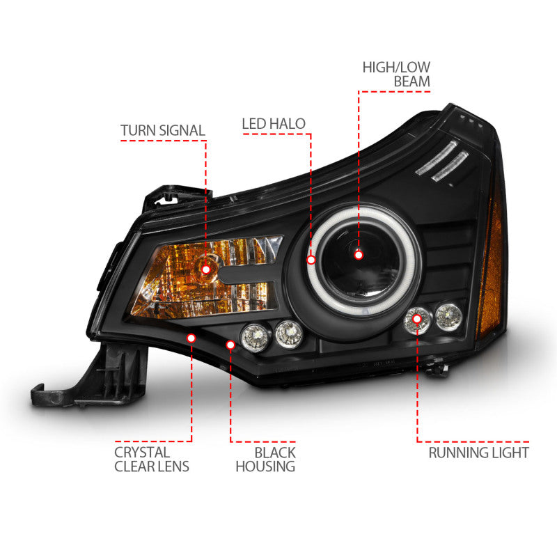 Anzo 2008-2011 Ford Focus Projector Headlights Black