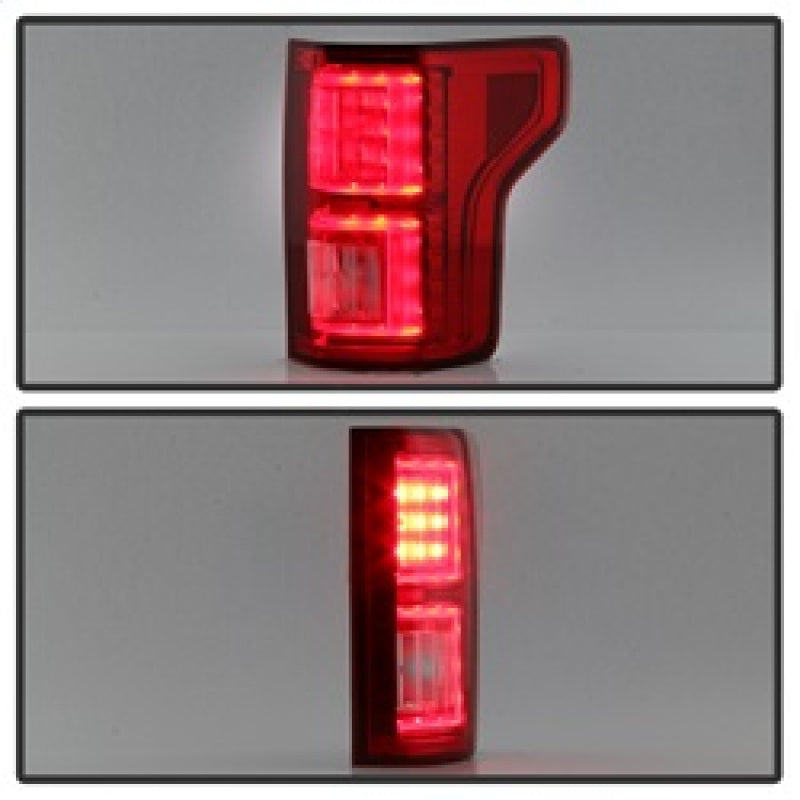 Spyder Ford F150 2015-2017 Light Bar LED Tail Lights - Red Clear ALT-YD-FF15015-LBLED-RC 5083692