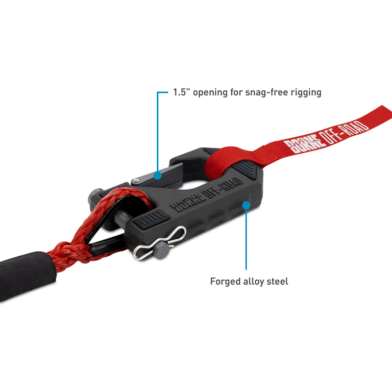 Borne Off-Road 12K Winch - Red Synthetic Rope BNWN-12-SRD