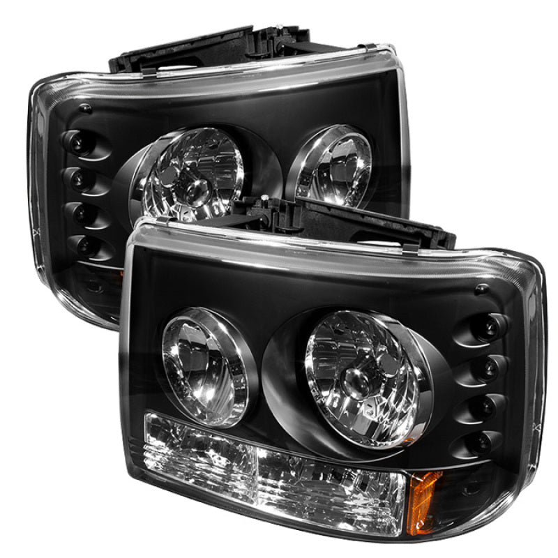 Spyder Chevy Silverado 1500 99-02 LED Crystal Headlights Blk HD-YD-CS99-1PC-AM-BK 5012449