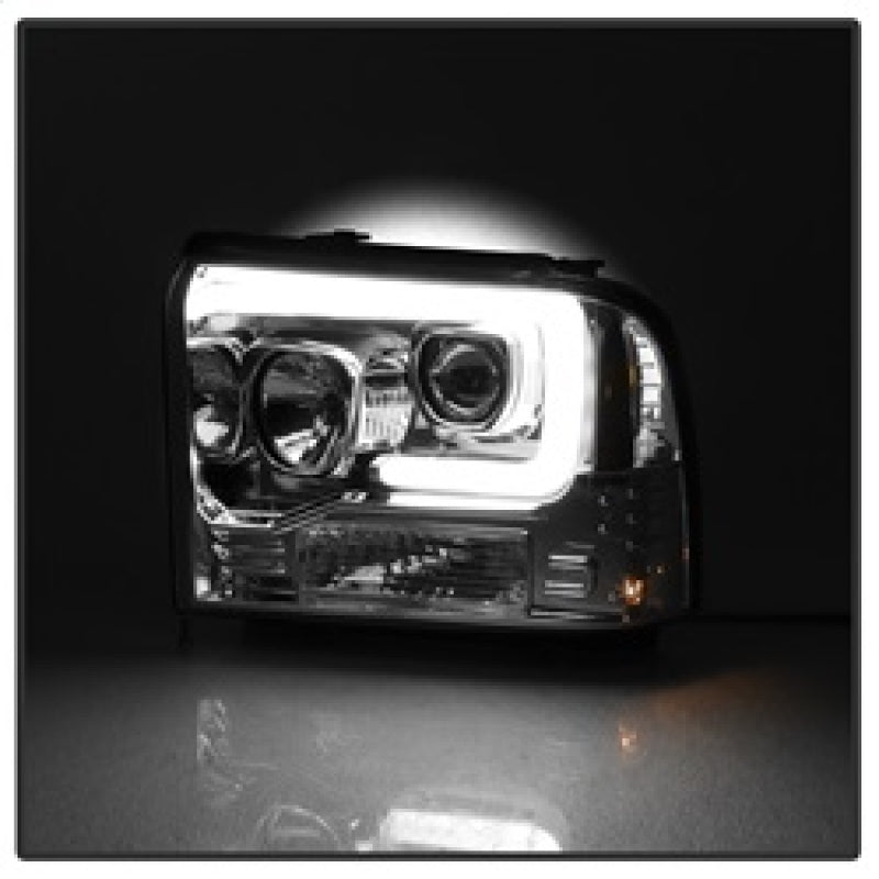Spyder 05-07 Ford F250/350/450 SD Ver 2 Proj Headlights - Light Bar DRL - Black PRO-YD-FS05V2-LB-C 5084682