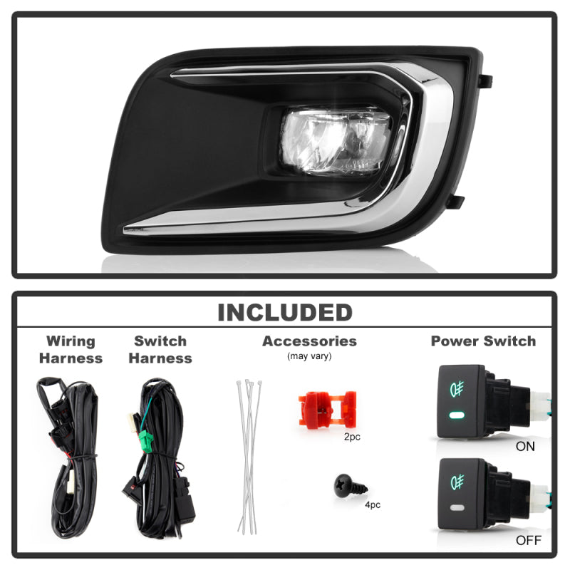 Spyder Toyota Sequoia 2018-2020 OEM Style LED Fog Lights w/OEM Fit Switch - Clear 5087140