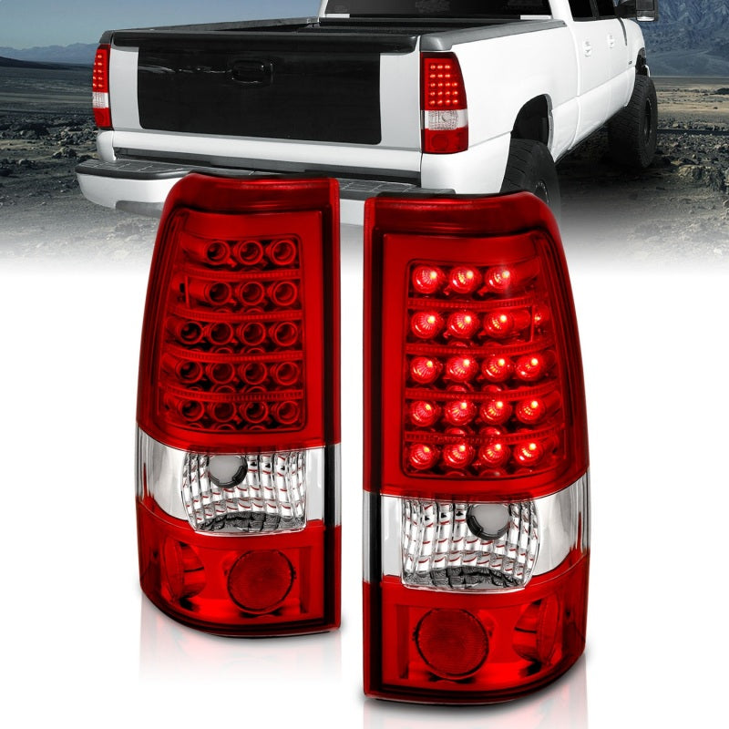 Anzo 1999-2007 Chevrolet Silverado 1500 LED Taillights Red/Clear