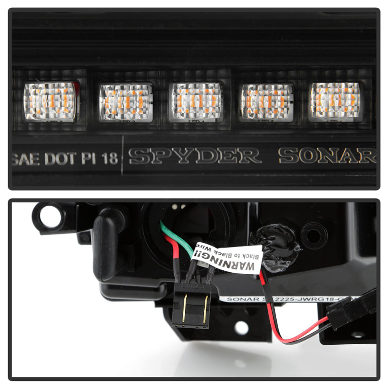 SPYDER 18-20 Jeep Wrangler Front Fender LED Lights - Black (CCL-YD-JW18-SEQ-BK) 5088543