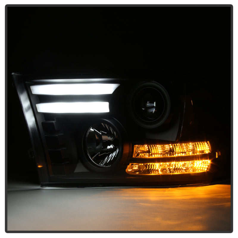 Spyder Dodge Ram 13-15 Projector Headlights Light Bar DRL Black PRO-YD-DR13-LBDRL-BK 5080912