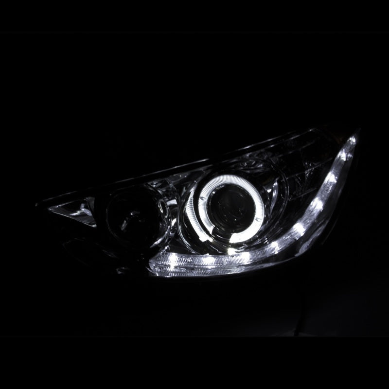 Anzo 2012-2013 Hyundai Accent Projector Headlights w/ Halo Black (CCFL)