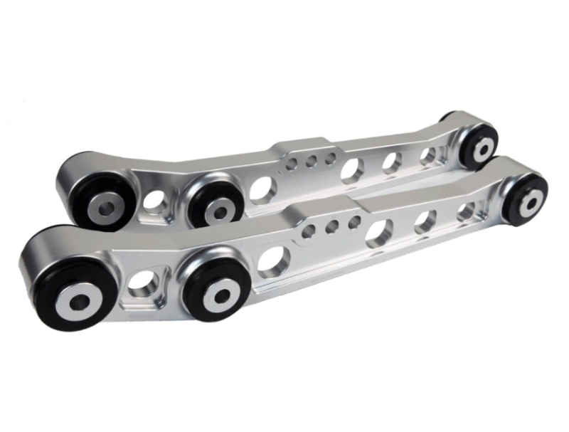 BLOX Racing Billet Rear Lower Control Arms - Raw Aluminum (1996-2000 Honda Civic EK) BXSS-21204-RAW