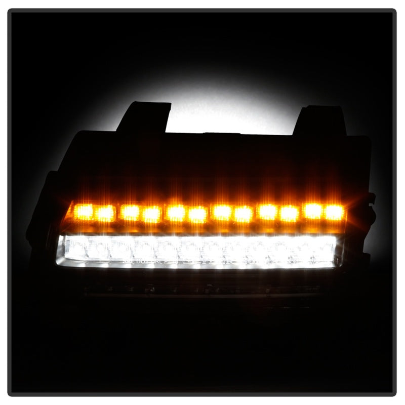 Spyder Jeep Wrangler 2018-2019 (Halogen Model Only) LED Front Bumper Lights - Seq. Signal - Black 5086785