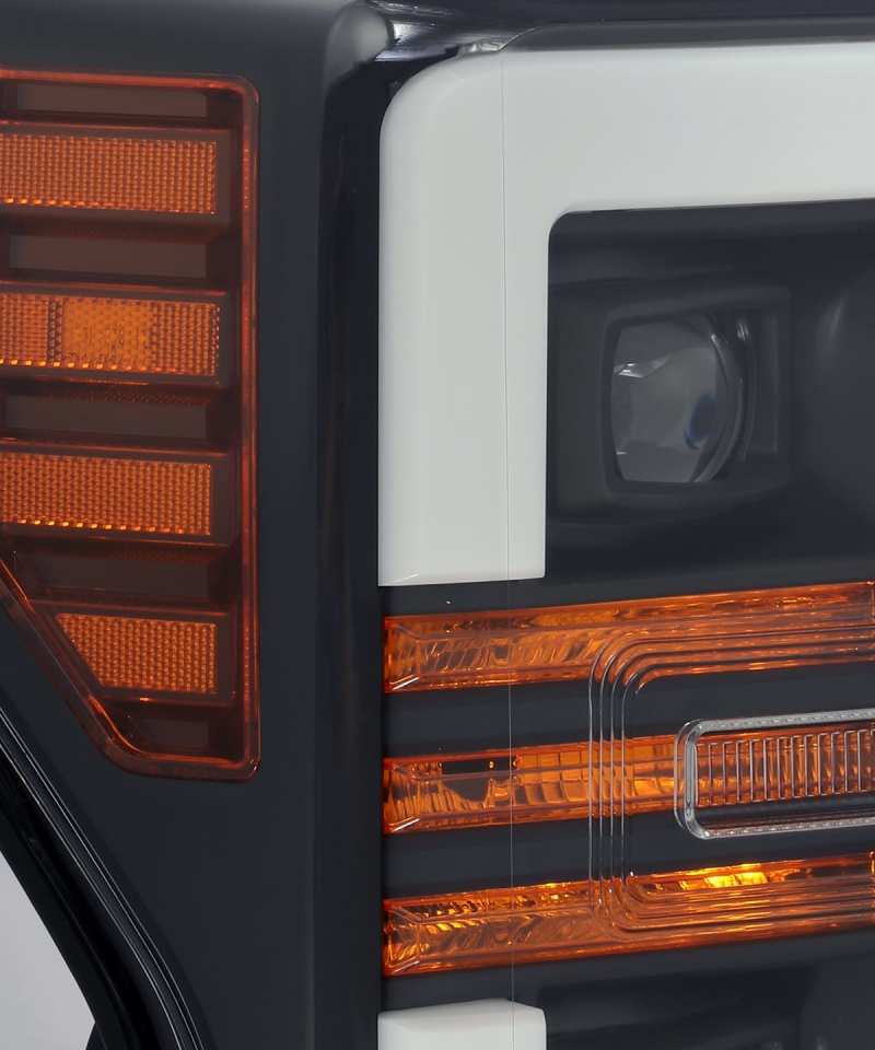AlphaRex 17-19 Ford F-250 SD PRO-Series Proj Headlight Plnk Style Matte Blk w/Activ Light/Seq Signal 880106 *Discontinued