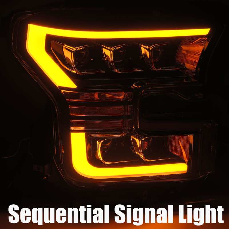 AlphaRex 17-20 Ford Raptor NOVA LED Proj Headlights Plank Style Matte Black w/Activ Light/Seq Signal 880152 *Discontinued