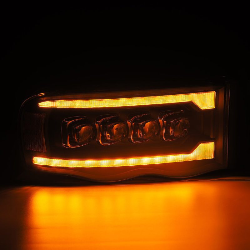 AlphaRex 02-05 Dodge Ram 1500 NOVA LED Proj Headlights Plank Style Blk w/Activ Light/Seq Signal 880564 *Discontinued