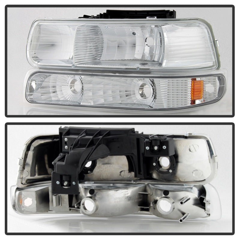 SPYDER Xtune Chevy TahOE 00-06 Amber Crystal Headlights w/ Bumper Lights Chrome HD-JH-CSIL99-SET-AM-C 5064226