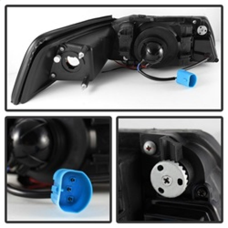 Spyder Ford Mustang 99-04 Projector Headlights LED Halo Chrome High H1 Low H1 PRO-YD-FM99-1PC-AM-C 5010452