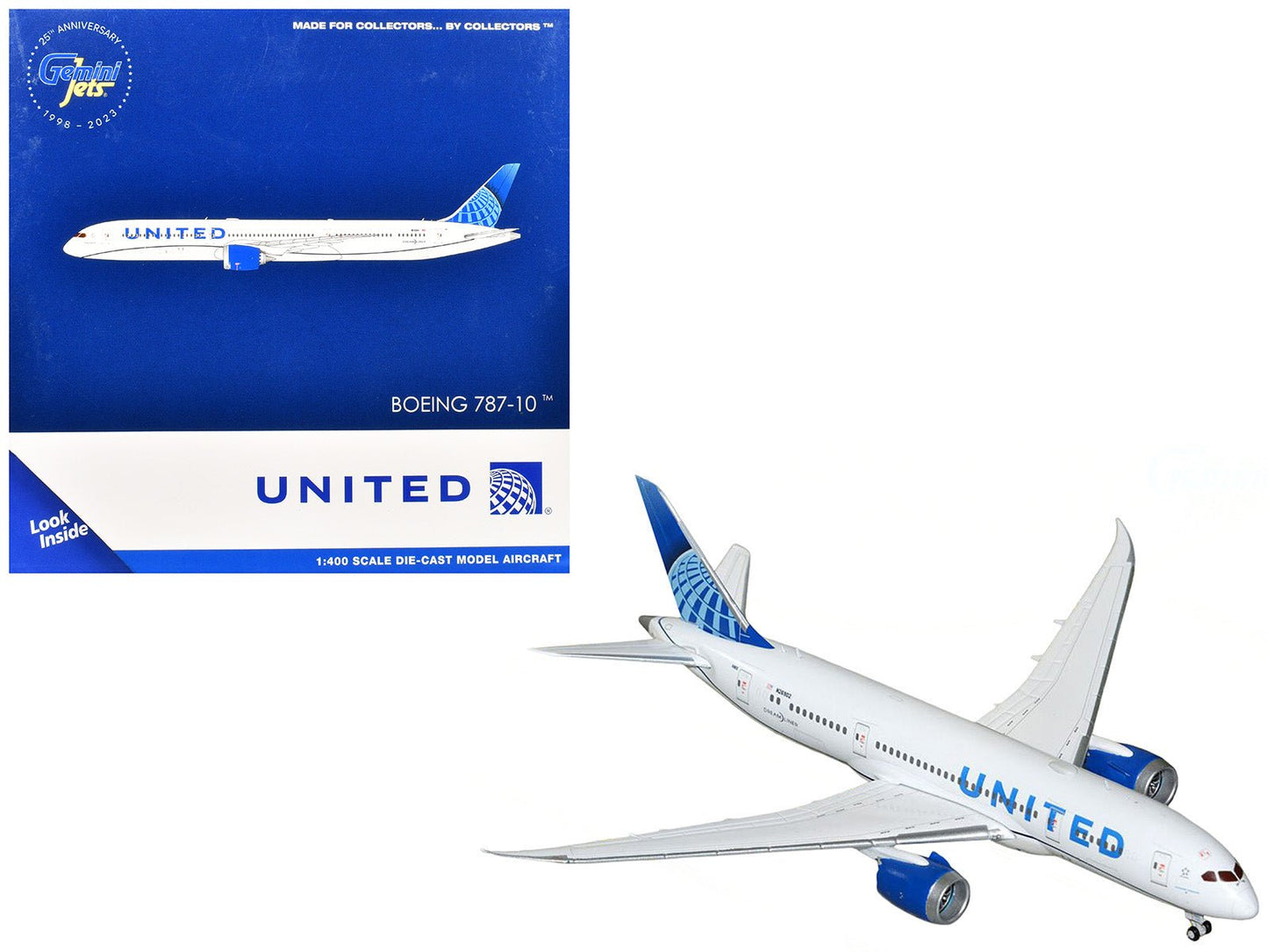 Boeing 787-8 Commercial Aircraft "United Airlines" (N26902) White with Blue Tail 1/400 Diecast Model Airplane by GeminiJets  free shipping USA
