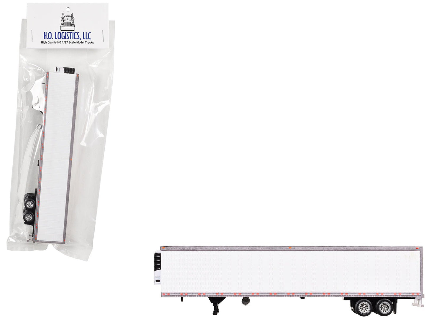 Box Dry Goods Trailer White 1/87 (HO) Scale Plastic Model by HO Logistics  free shipping USA