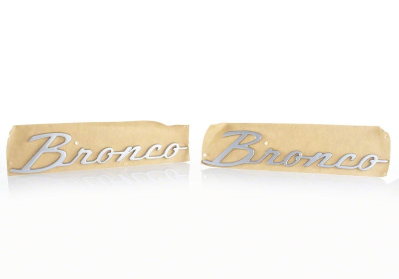 Ford Racing 21-23 Bronco Script Fender Badge - Silver M-1447-BSS