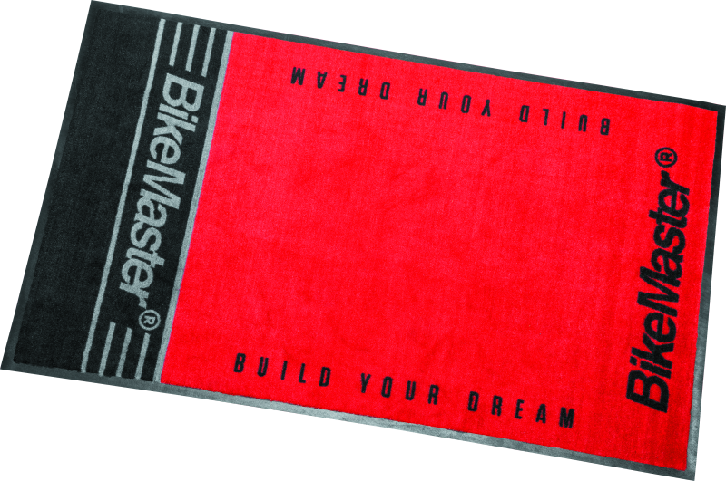 BikeMaster 5ft x 3ft Track Mat - Red/Black 151636