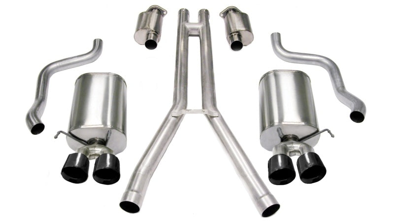 Corsa 04-08 Cadillac XLR 4.6L 25in Cat-Back Dual Rear w Twin 35in Black Pro-Series Tips 14156BLK