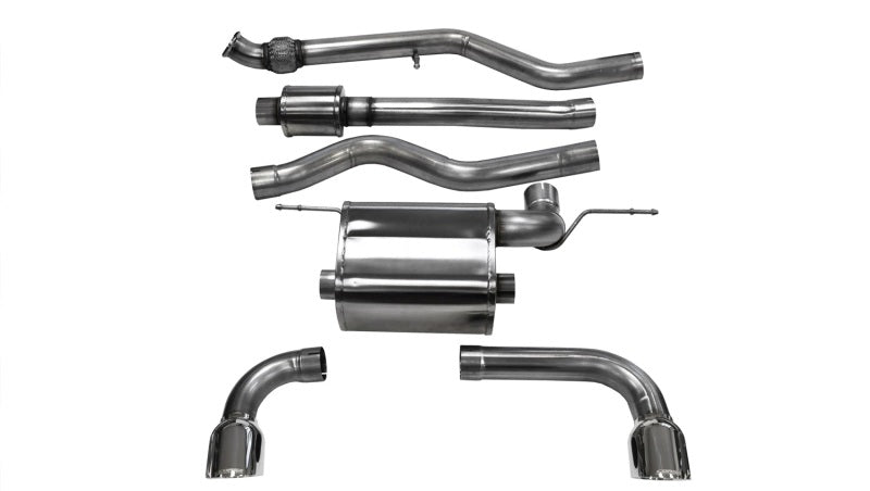 Corsa 12-14 BMW 335i Sedan RWD F30 3in Polished Touring Dual Rear Single 3.5in Tip Cat-Back Exhaust 14937