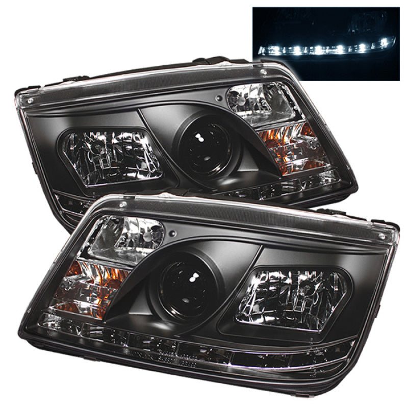 Spyder Volkswagen Jetta 99-05 Projector HeadlightsDRL Blk PRO-YD-VJ99-DRL-BK 5012234