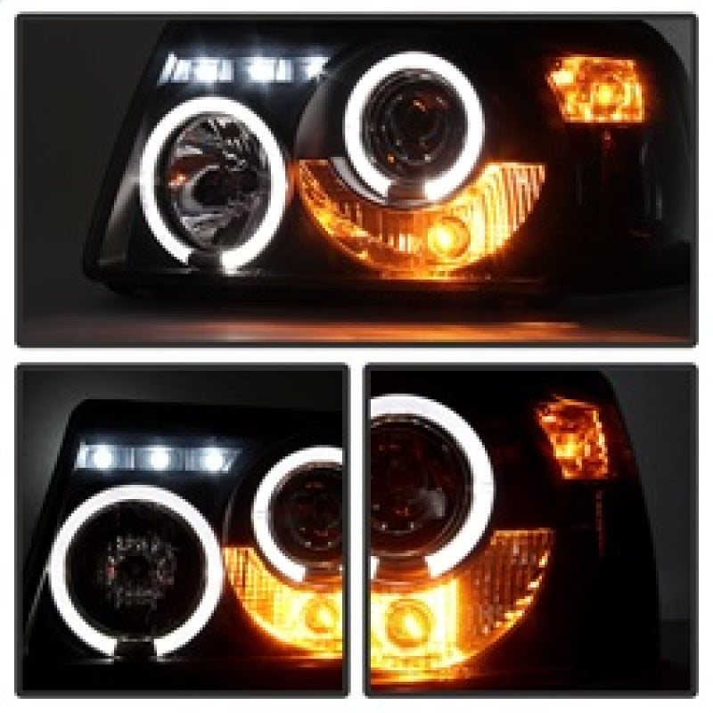 Spyder Ford Ranger 01-11 1PC Projector Headlights LED Halo LED Blk Smke PRO-YD-FR01-1PC-HL-BSM 5078476