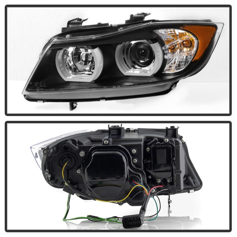 Spyder BMW E90 3-Series 06-08 4DR Headlights - Halogen Model Only - Black PRO-YD-BMWE9005V2-AM-BK 5083432
