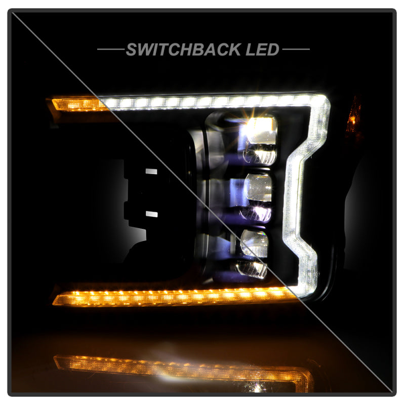 SPYDER 18-20 Ford F-150 Headlights - Halogen Model Only - DRL LED - Black PRO-YD-FF15018HALAP-SEQ-BK 5088475
