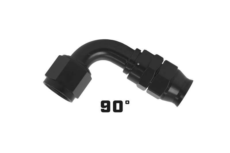 Aeromotive PTFE Hose End - AN-06 - 90 Deg - Black Anodized 15352