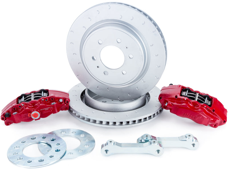 Alcon 2010+ Ford F-150 360x32mm Rotors 4-Piston Red Calipers Rear Brake Upgrade Kit BKR5059D07