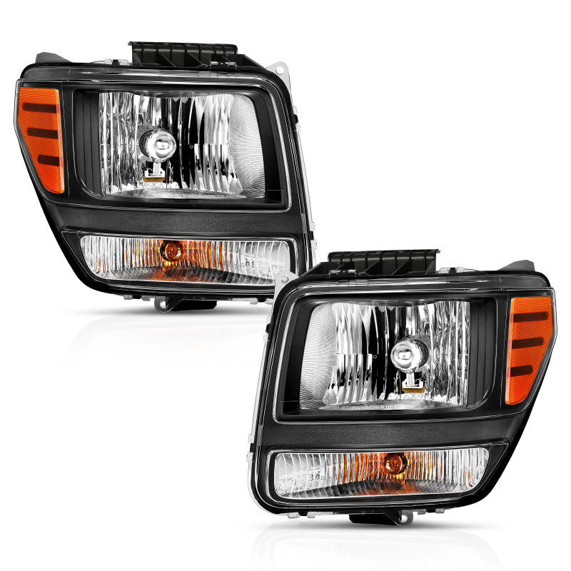 ANZO 2007-2012 Dodge Nitro Crystal Headlight  Black Amber 111426