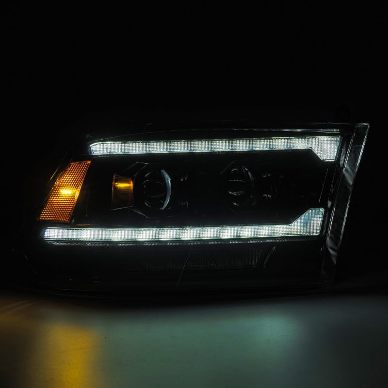 AlphaRex 09-18 RAM 1500 PRO-Series Proj Headlights Alpha-Black w/Sequential Signal & Top/Middle DRL 880563 *Discontinued