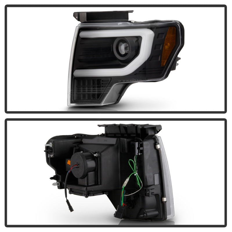 Spyder Ford F150 13-14 Xenon Model Only Light Bar Projector Headlights Blk PRO-YD-FF15013PL-SEQ-BK 5087584