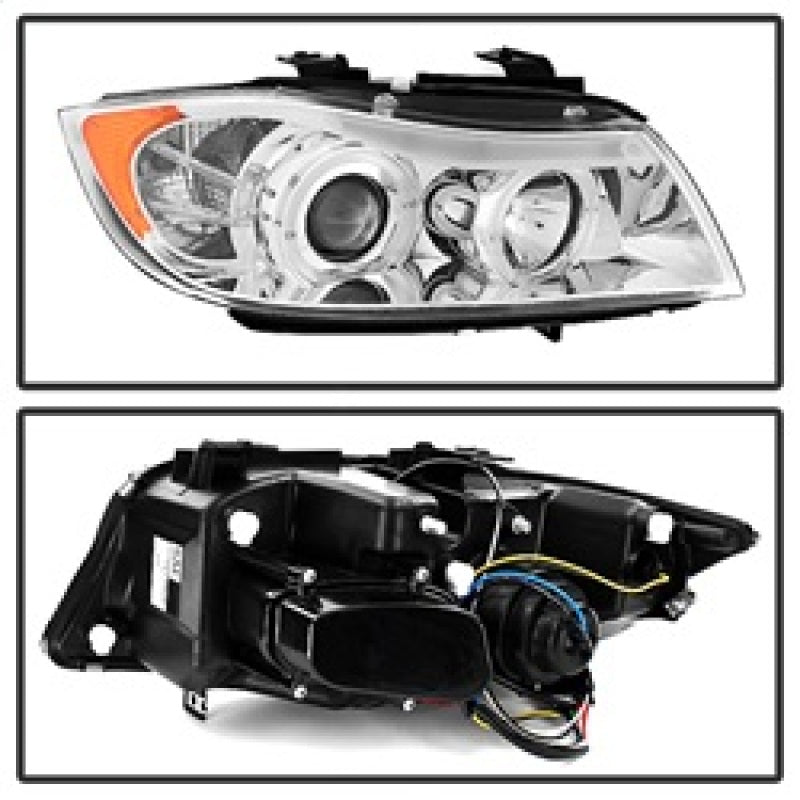 Spyder BMW E90 3-Series 06-08 Projector LED Halo Amber Reflctr Rplc Bulb Chrm PRO-YD-BMWE9005-AM-C 5009012
