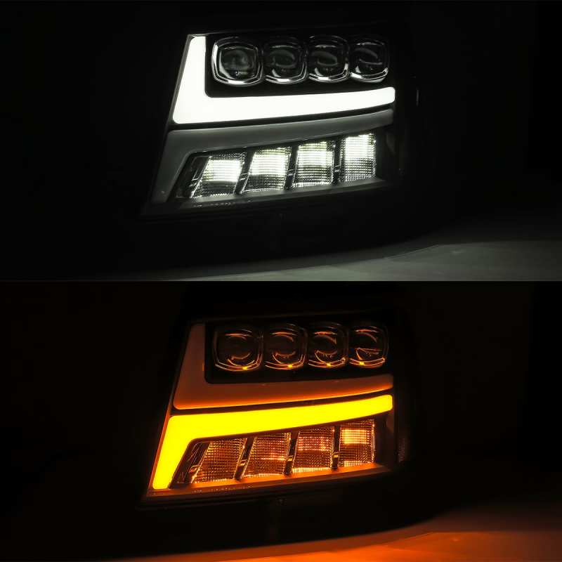 AlphaRex 07-13 Chevy AvalancheáNOVA LED Proj Headlights Plank Style Matte Black w/Activ Light/DRL 880288 *Discontinued