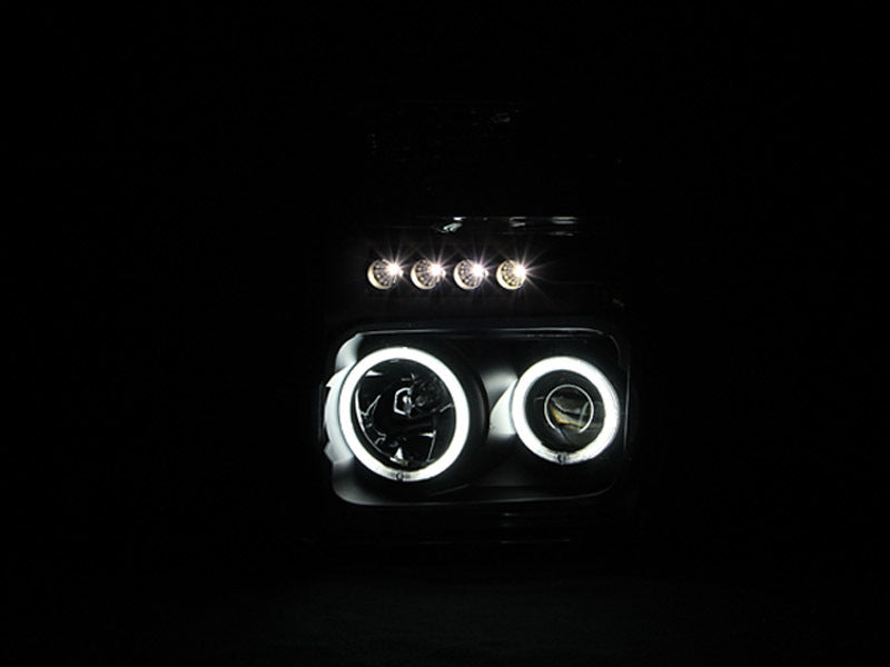 Anzo 2008-2010 Ford F-250 Projector Headlights w/ Halo Black (CCFL)