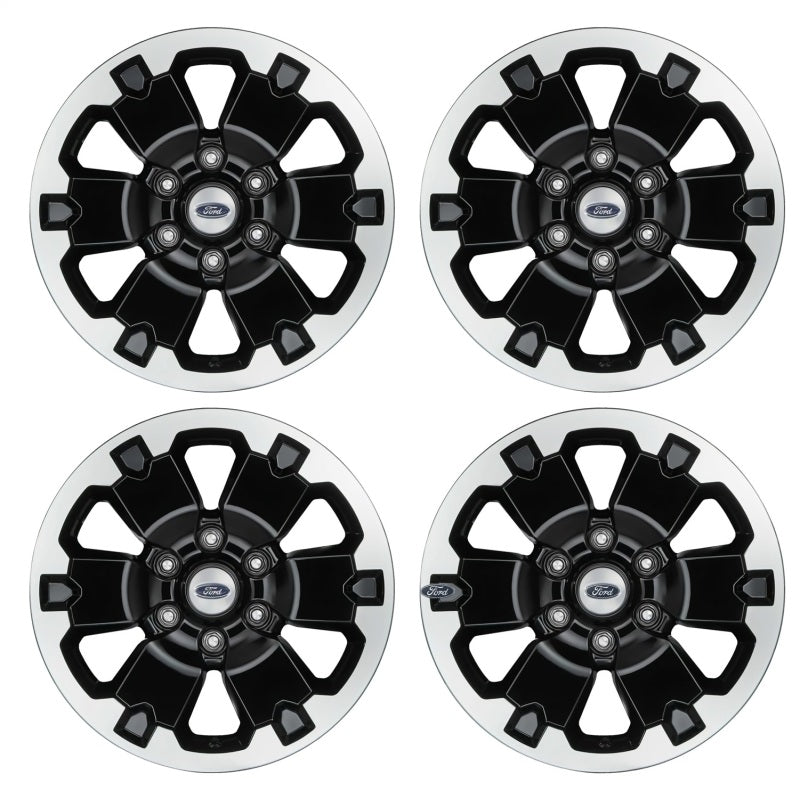 Ford Racing 19-21 Ranger 18x8in 4 Wheel Kit w/TPMS - Gloss Black w/ Machined Face M-1007K-DC18X8BMF