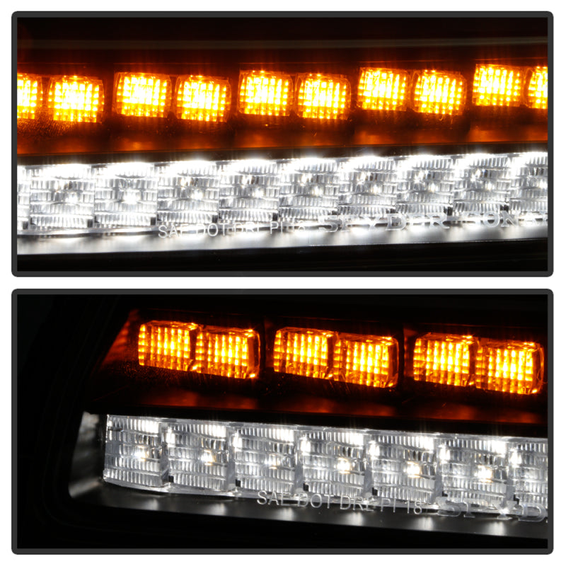 Spyder Jeep Wrangler 2018-2019 (Halogen Model Only) LED Front Bumper Lights - Seq. Signal - Black 5086785