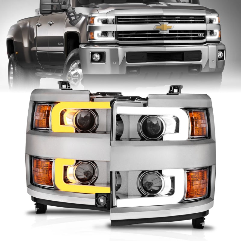 Anzo Projector Headlights 15-17 Chevrolet Silverado 2500HD / 3500HD Chrome