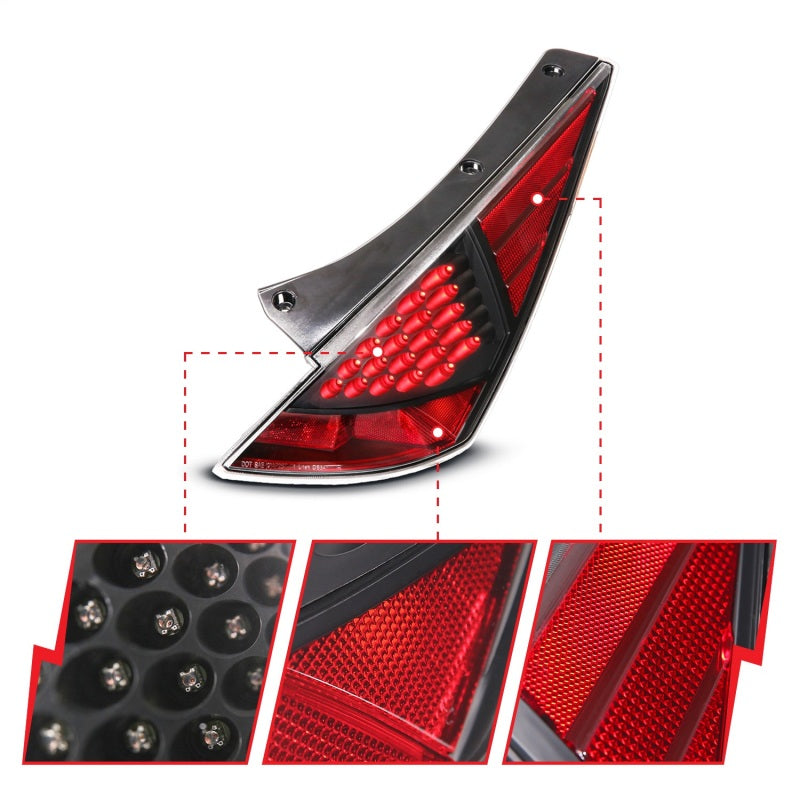 Anzo 2003-2005 Nissan 350Z LED Tail lights Black