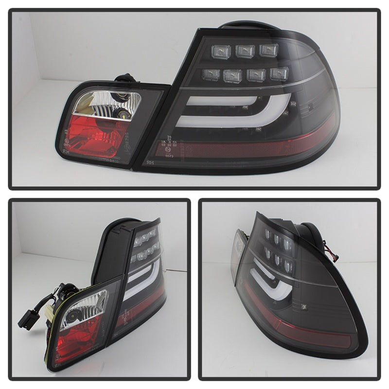 Spyder BMW E46 3-Series 04-06 2Dr Light Bar Style LED Tail Lights Black ALT-YD-BE4604-LBLED-BK 5076564