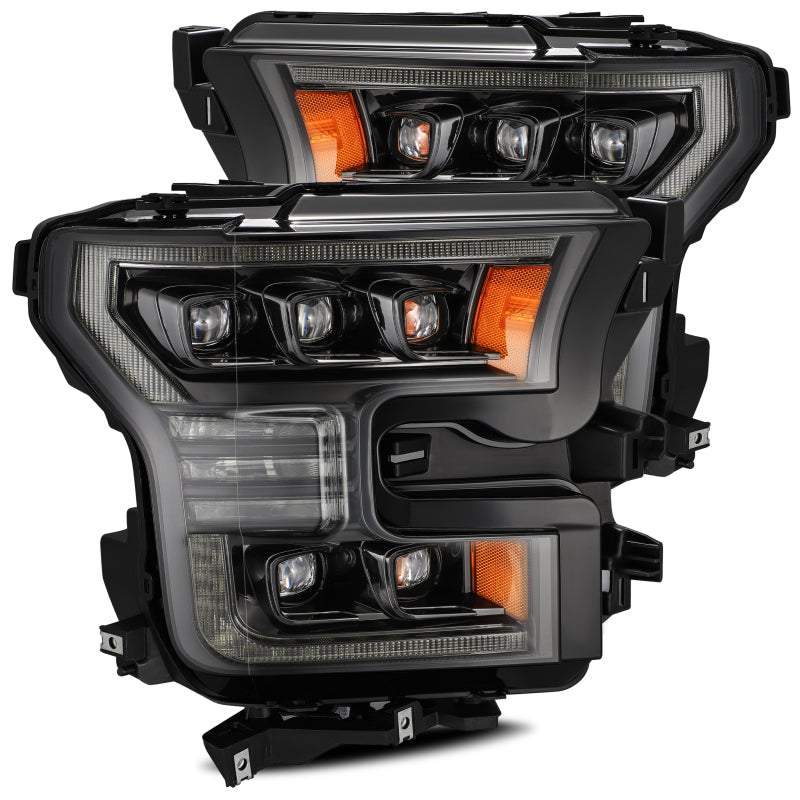 AlphaRex 17-20 Ford Raptor NOVA LED Proj Headlights Plank Style Alpha Black w/Activ Light/Seq Signal 880163 *Discontinued