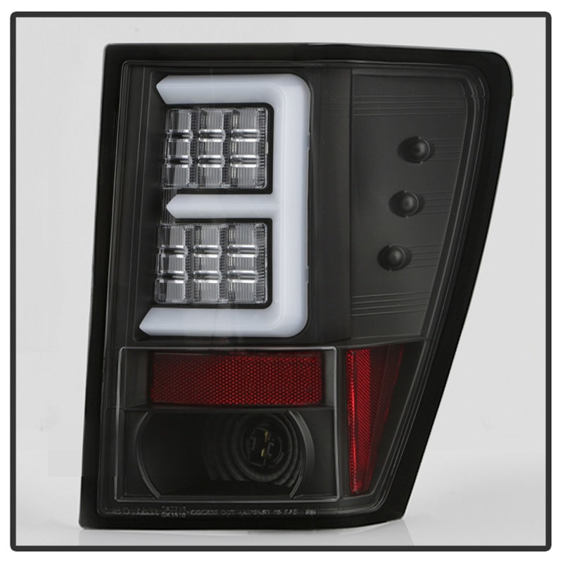 Spyder 07-10 Jeep Grand Cherokee Light Bar LED Tail Lights - Black ALT-YD-JGC07V2-LB-BK 5086655