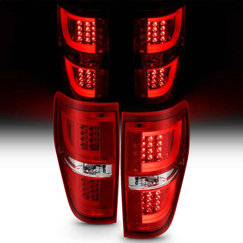 Anzo 2009-2013 Ford F-150 LED Taillights Red/Clear