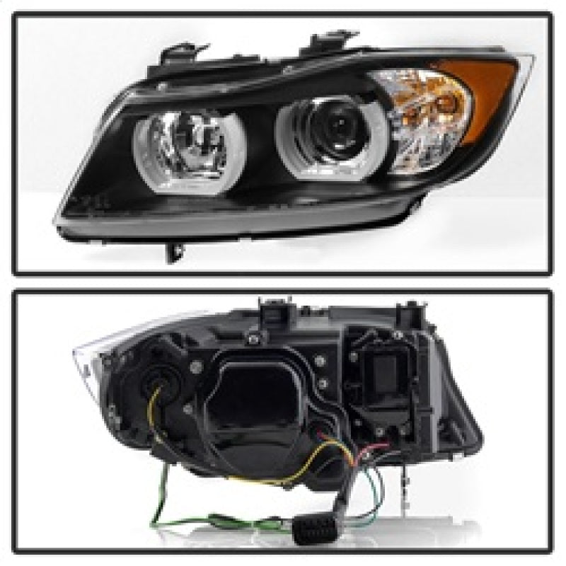 Spyder BMW E90 3-Series 06-08 4DR Headlights - Halogen Model Only - Black PRO-YD-BMWE9005V2-AM-BK 5083432
