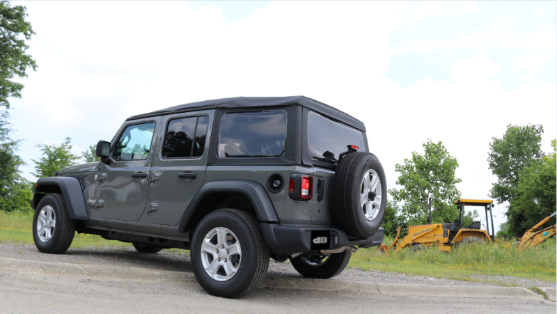 Corsa 18+ Jeep Wrangler JL 2.5in Dual Rear Turn Down Exit Black Sport Axle-Back Exhaust 21013BLK